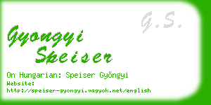 gyongyi speiser business card
